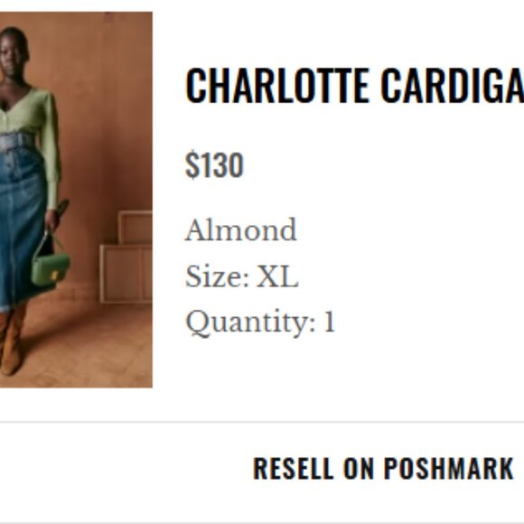 Sezane Charlotte Cardigan Almond - Size XL - Picture 5 of 6